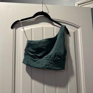 Lululemon Green One-Shoulder Crop Top